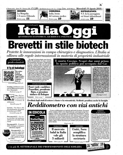 Italia oggi : quotidiano di economia finanza e politica